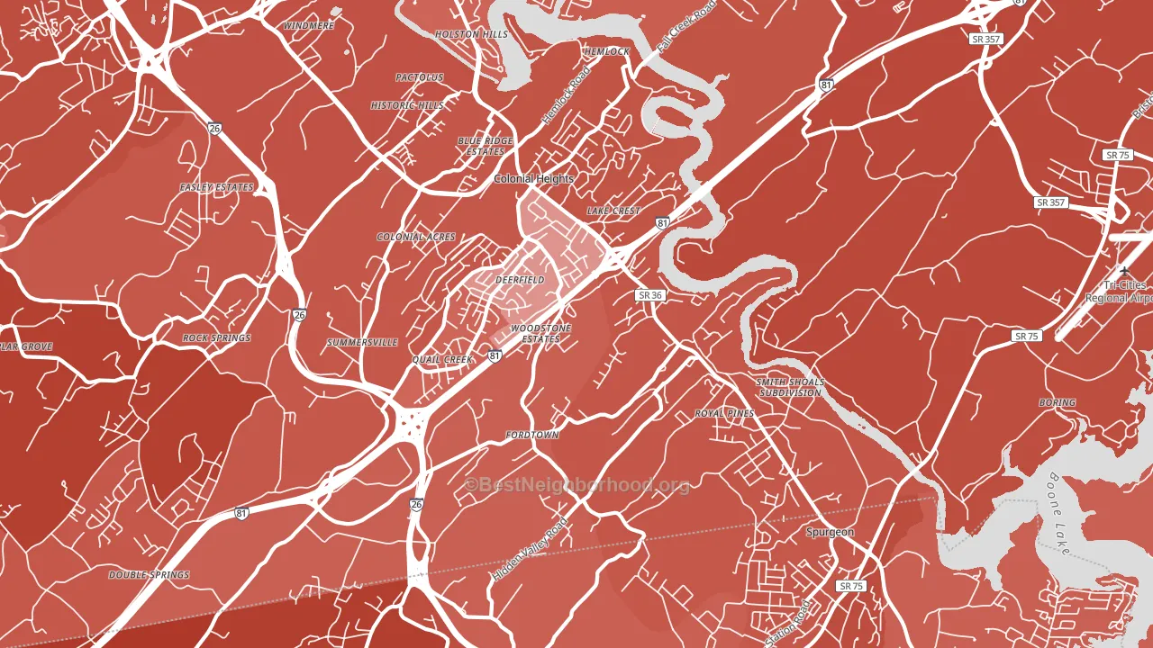 37663, TN block-group political-lean map