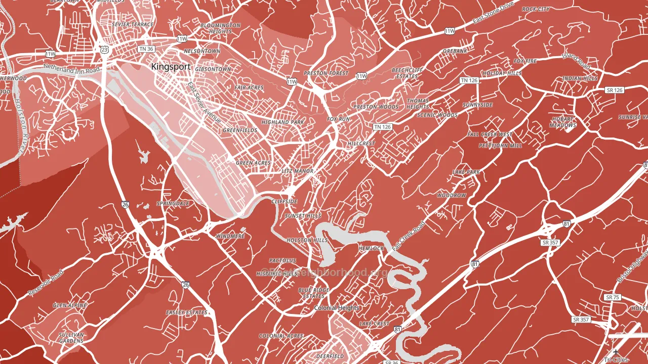 37664, TN block-group political-lean map