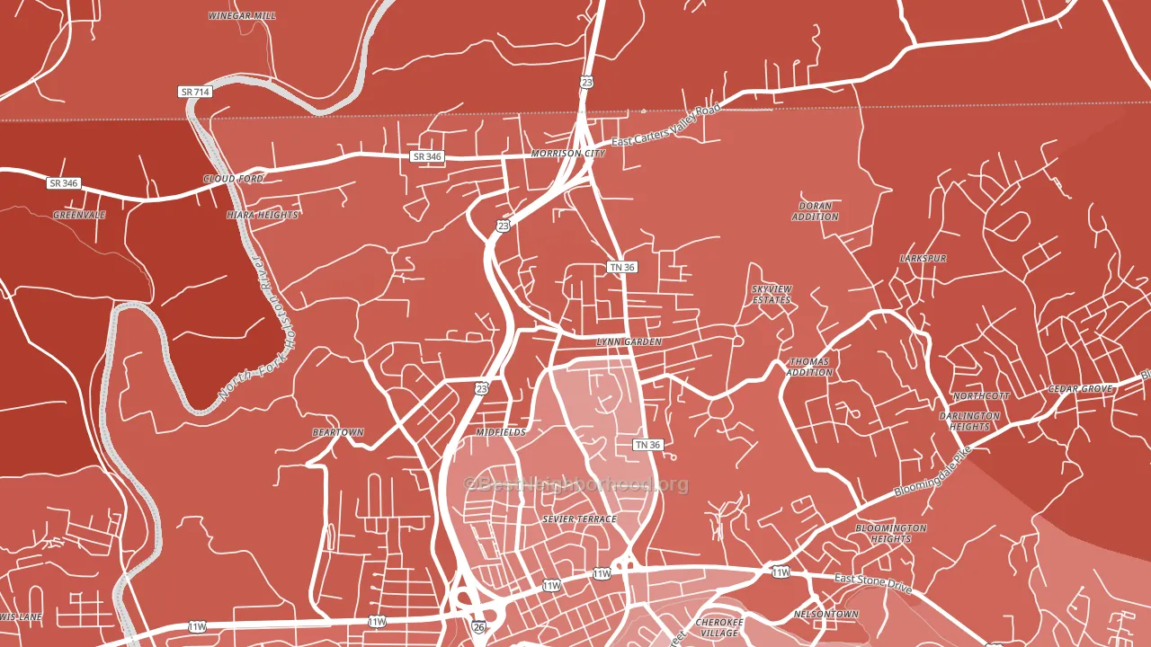 37665, TN block-group political-lean map