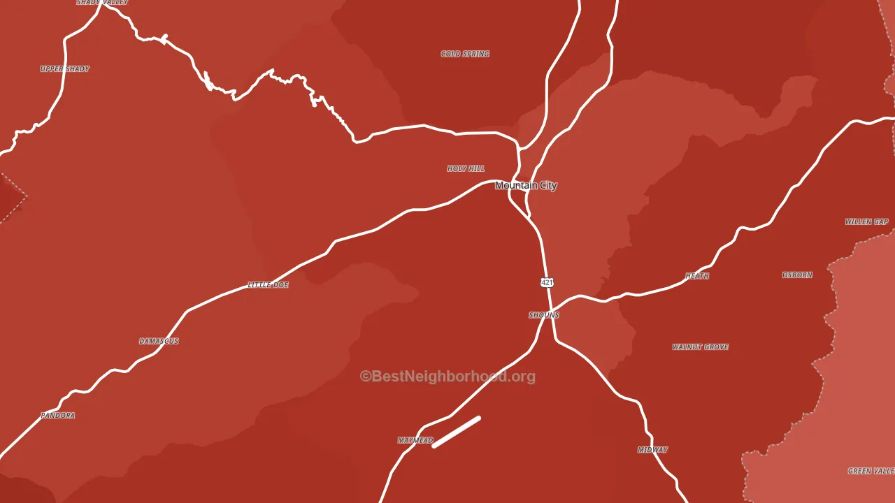 37683, TN block-group political-lean map