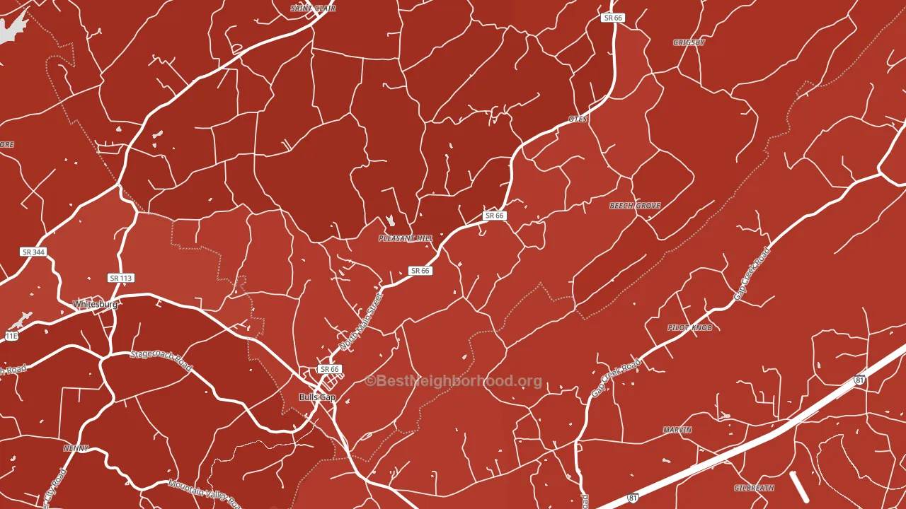 37711, TN block-group political-lean map