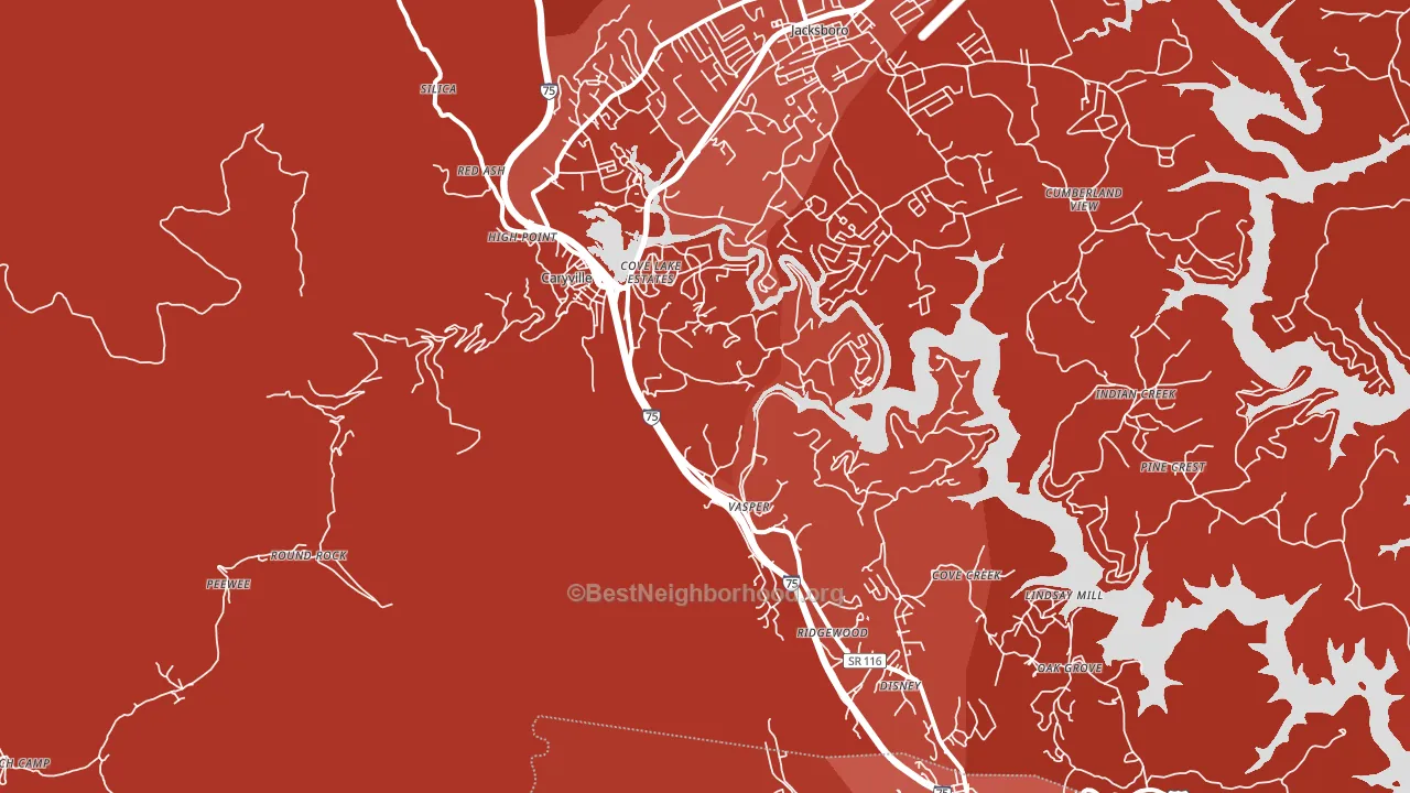 37714, TN block-group political-lean map