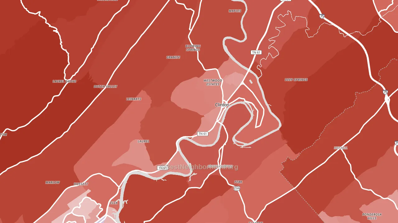 37716, TN block-group political-lean map
