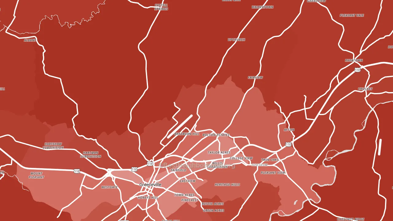 37745, TN block-group political-lean map