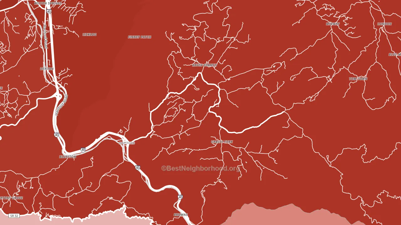37753, TN block-group political-lean map
