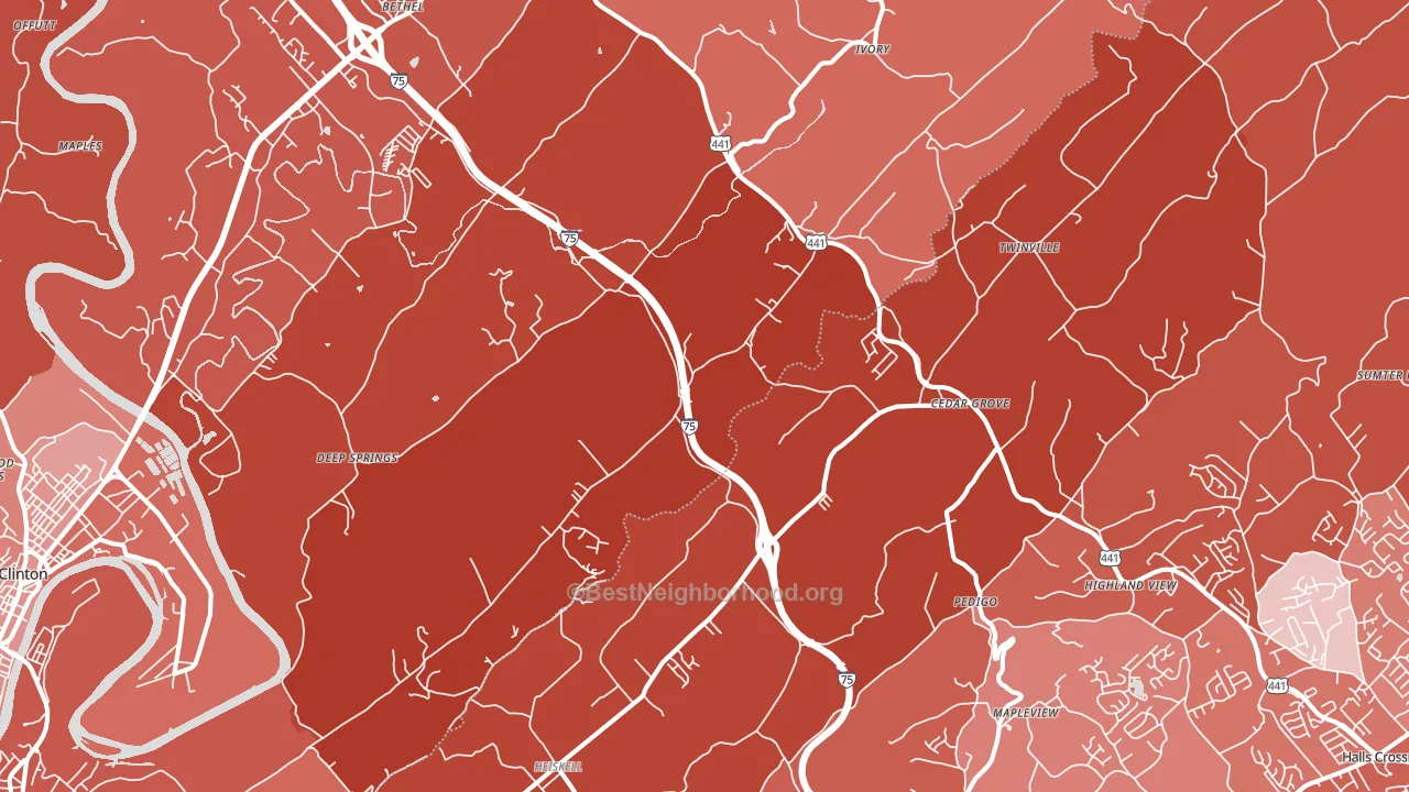 37754, TN block-group political-lean map