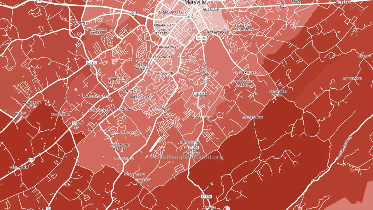 37803, TN block-group political-lean map