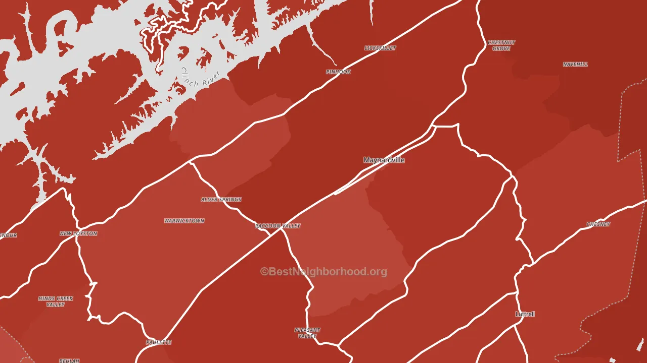 37807, TN block-group political-lean map