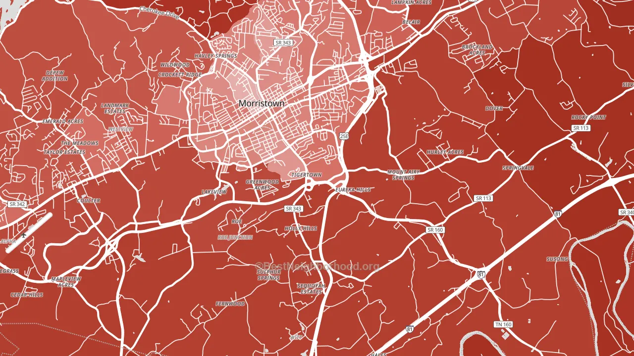 37813, TN block-group political-lean map