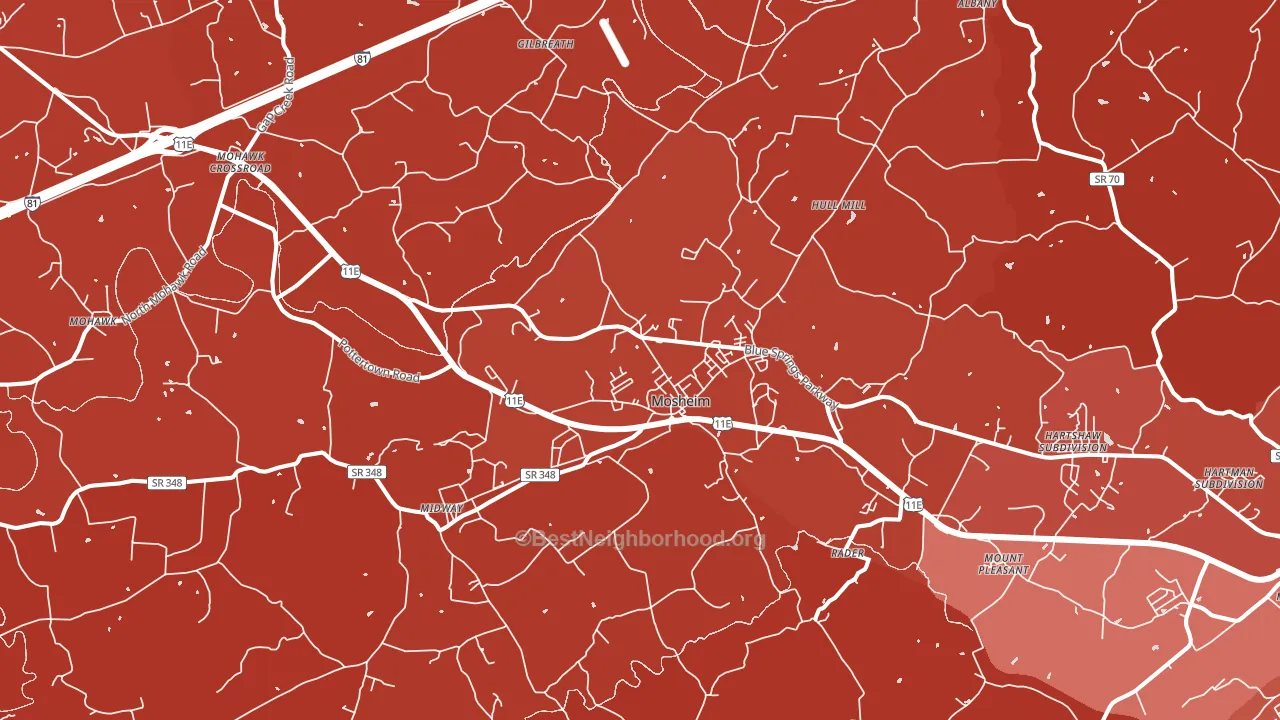 37818, TN block-group political-lean map