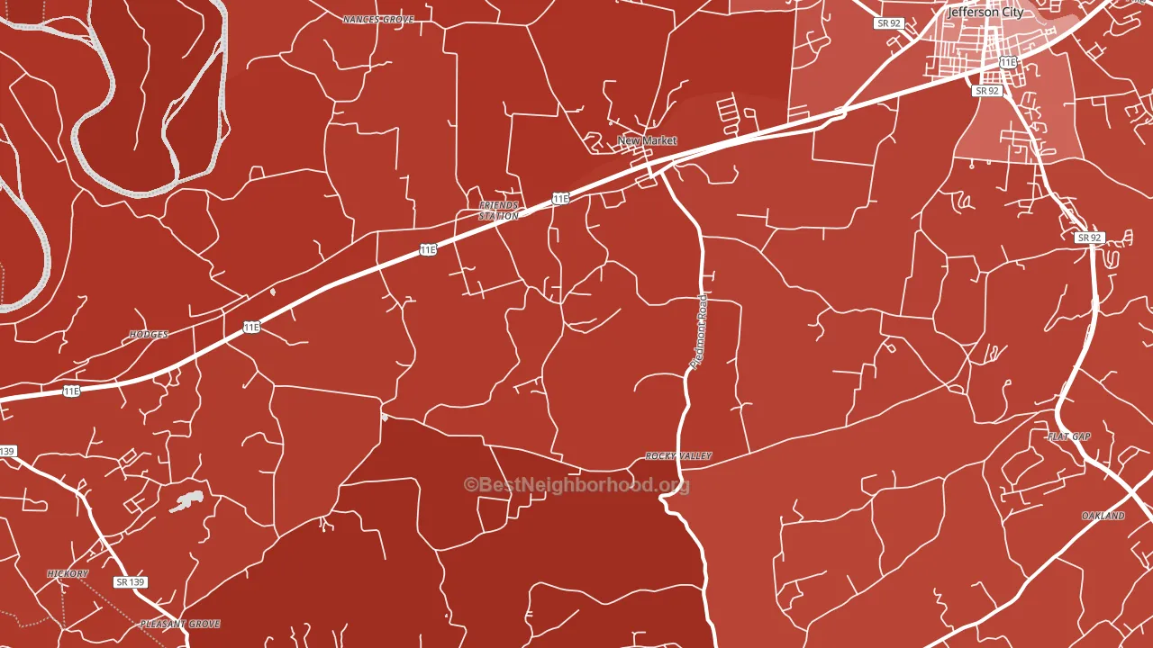 37820, TN block-group political-lean map
