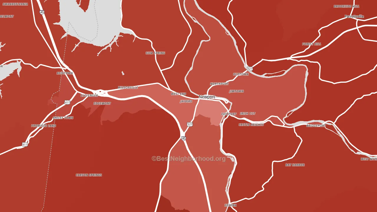 37821, TN block-group political-lean map