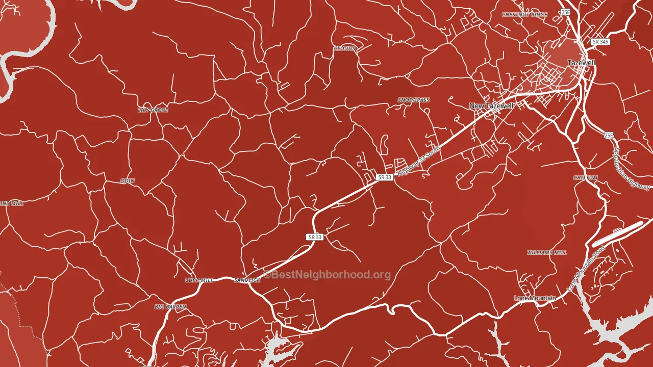 37825, TN block-group political-lean map