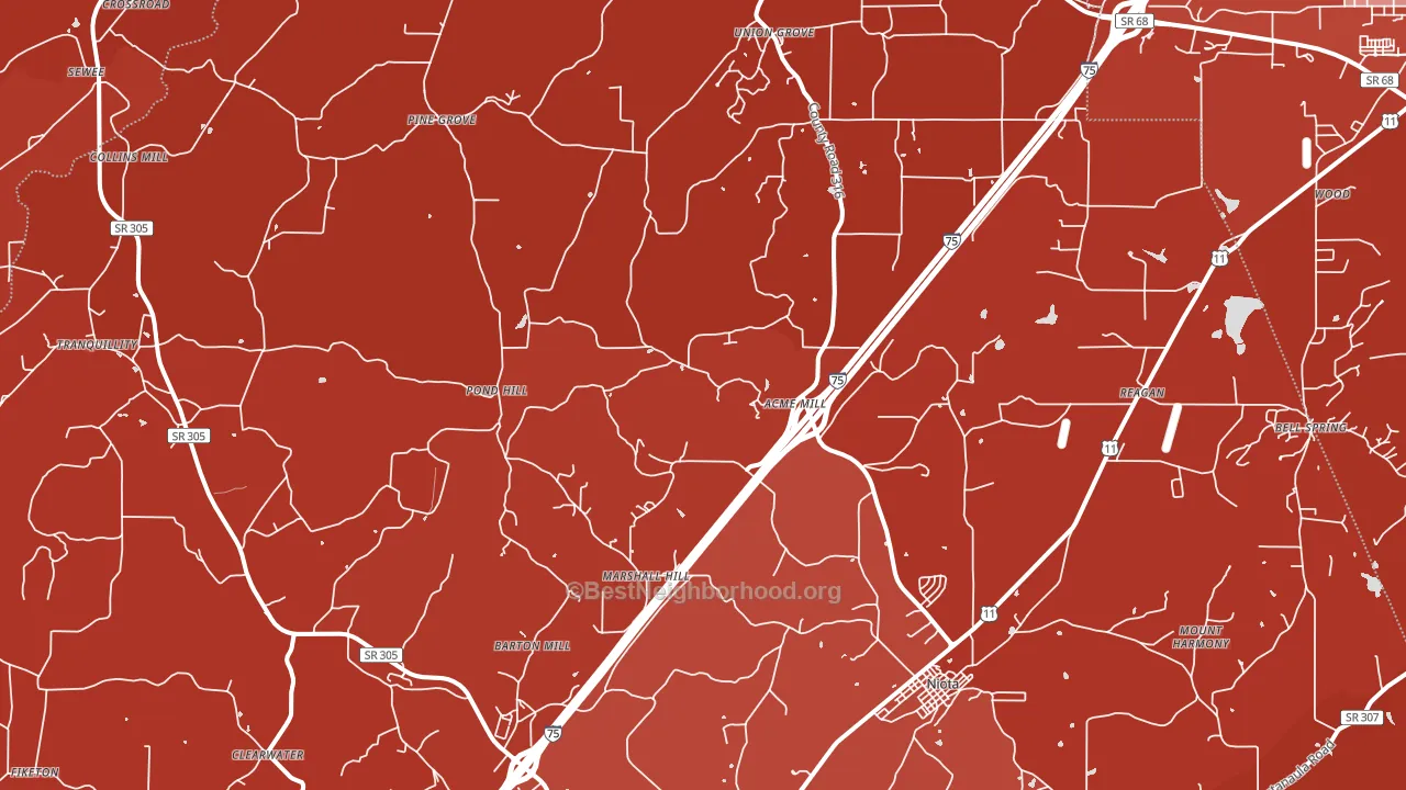 37826, TN block-group political-lean map
