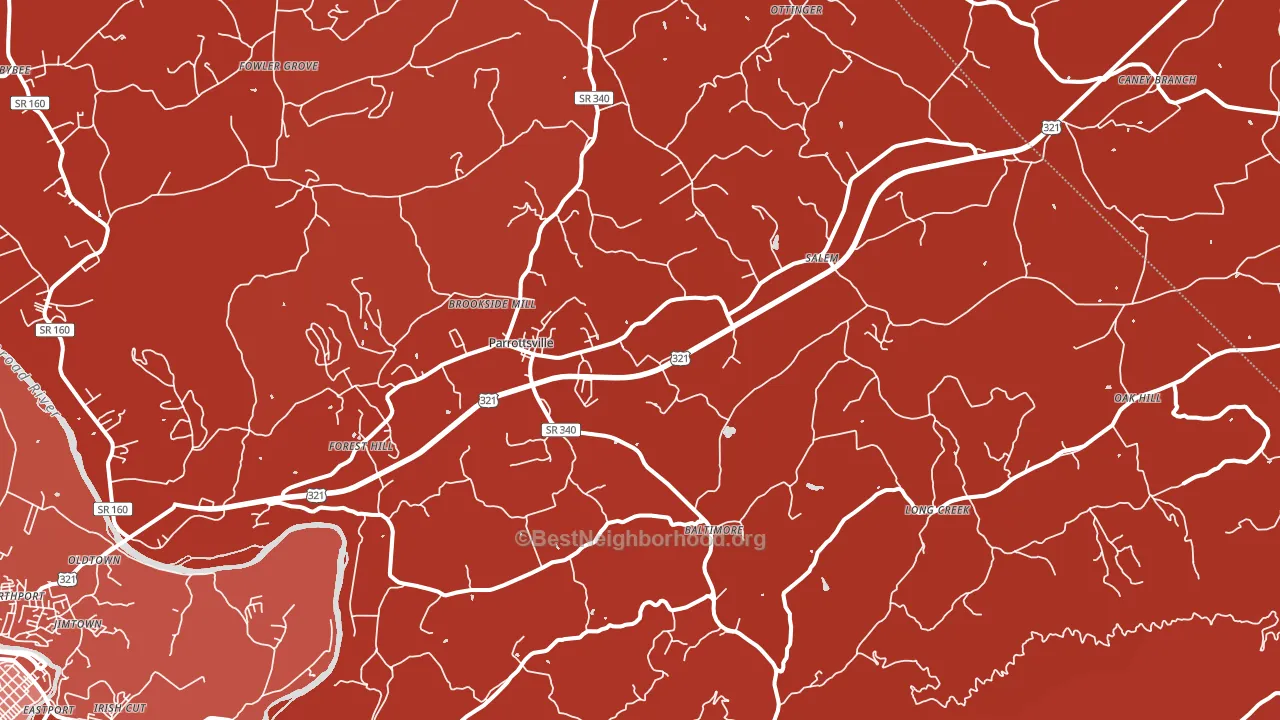 37843, TN block-group political-lean map