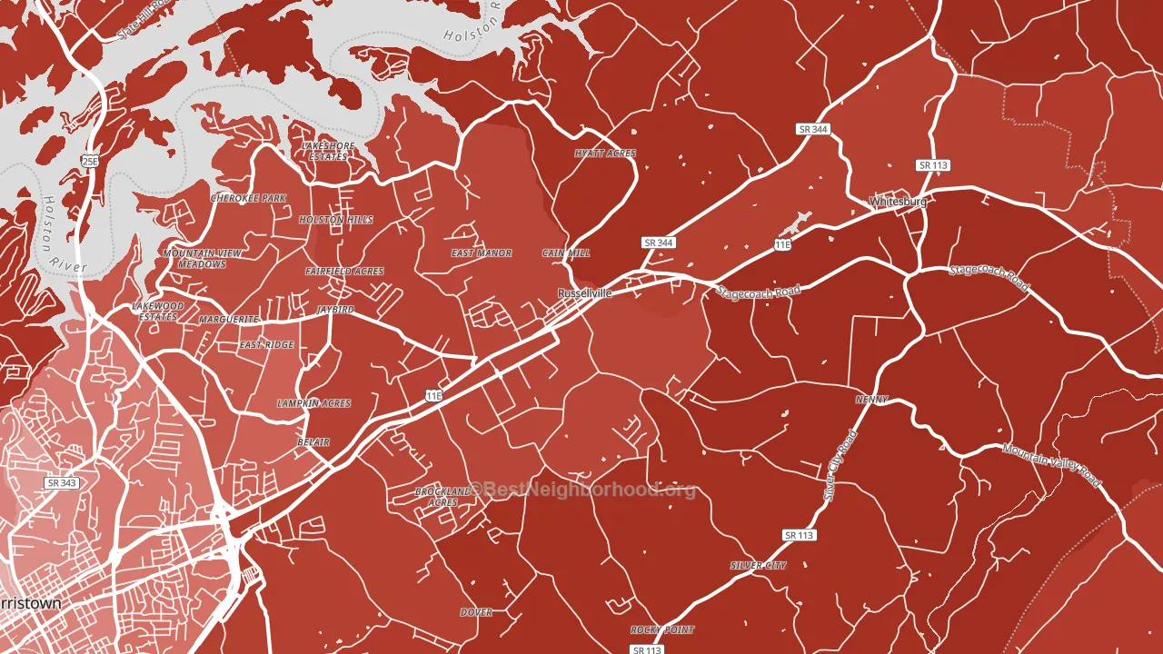 37860, TN block-group political-lean map
