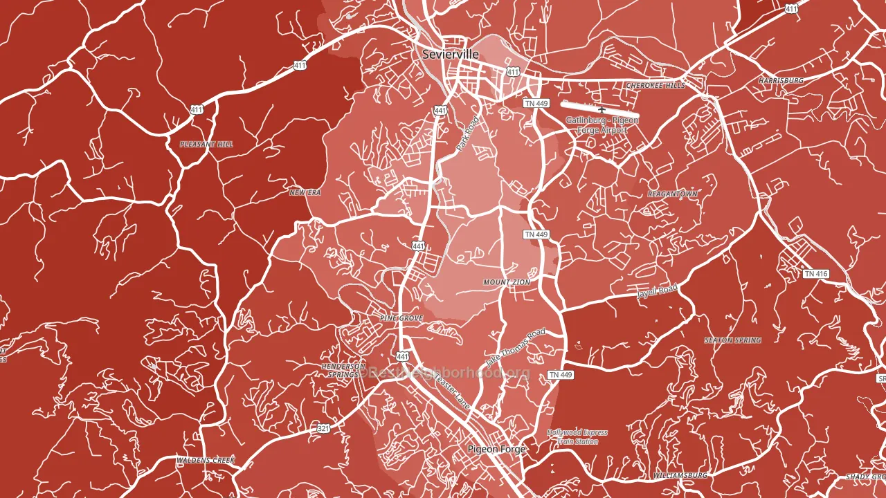 37862, TN block-group political-lean map
