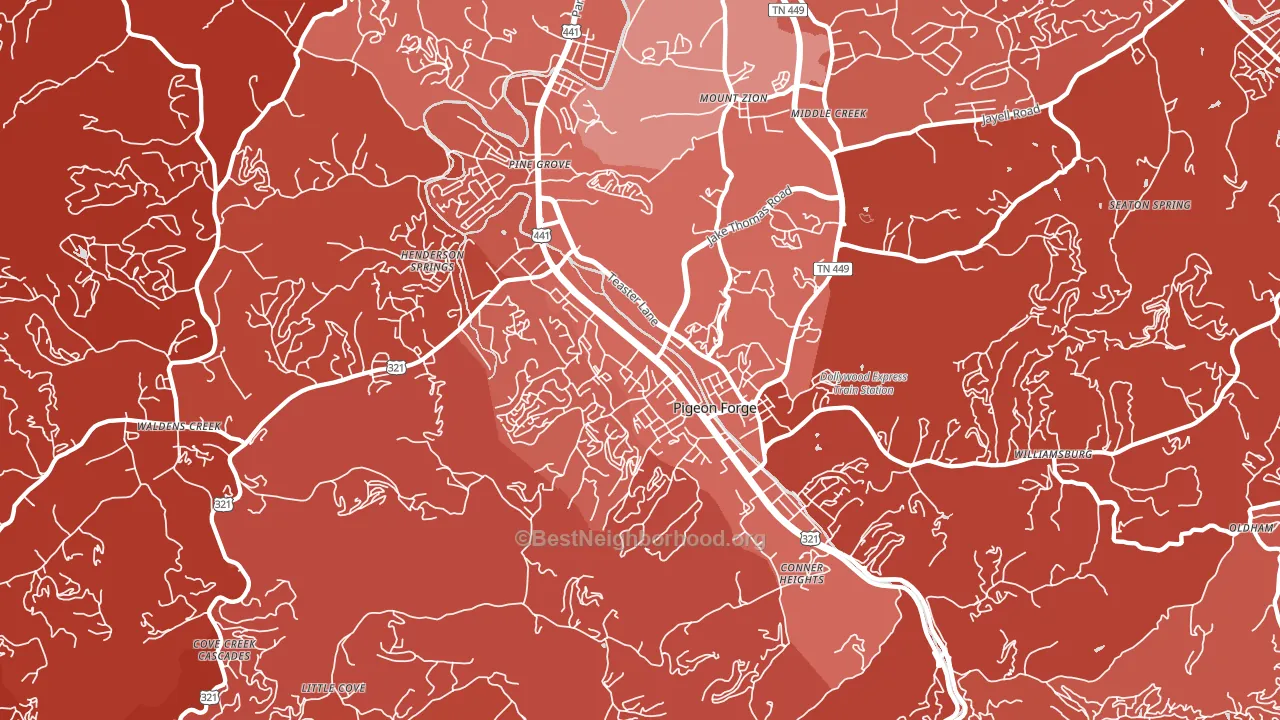 37863, TN block-group political-lean map