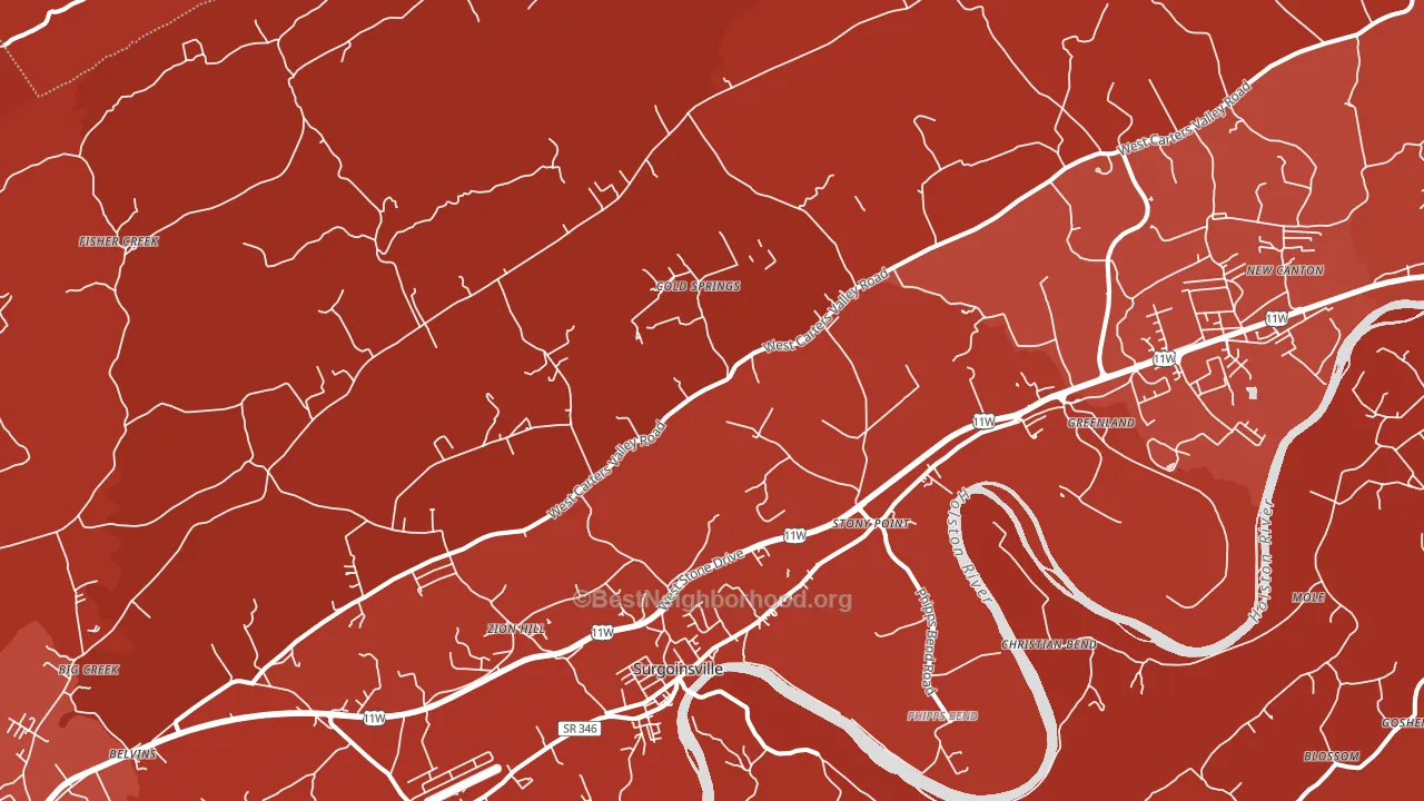 37873, TN block-group political-lean map