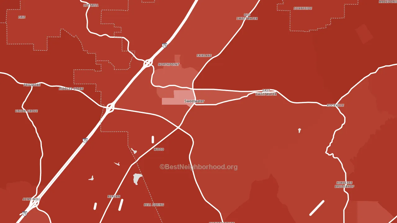 37874, TN block-group political-lean map