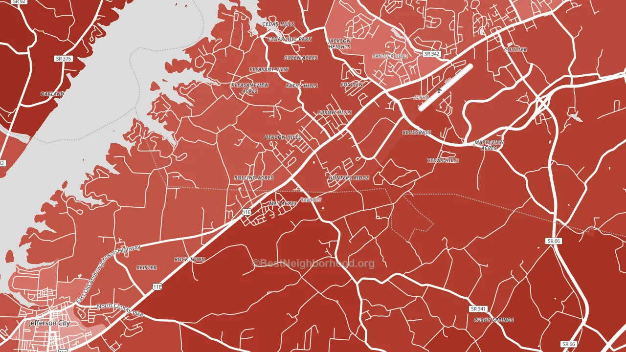 37877, TN block-group political-lean map