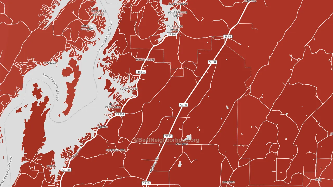 37880, TN block-group political-lean map