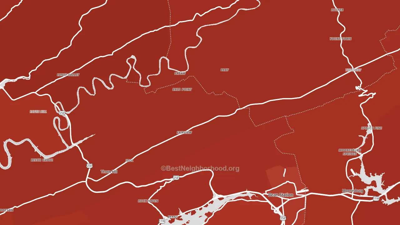 37881, TN block-group political-lean map