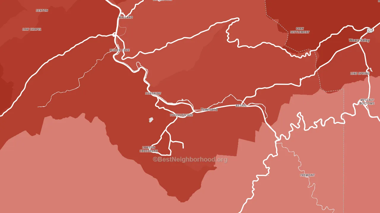 37882, TN block-group political-lean map