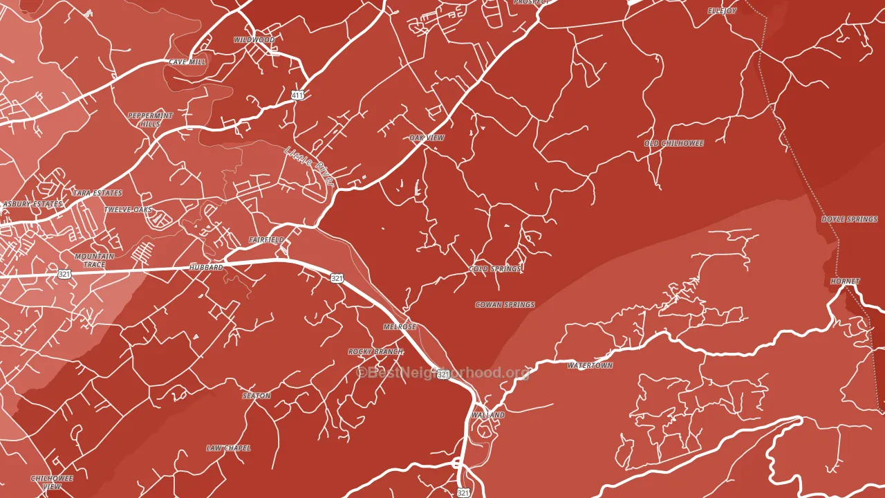 37886, TN block-group political-lean map