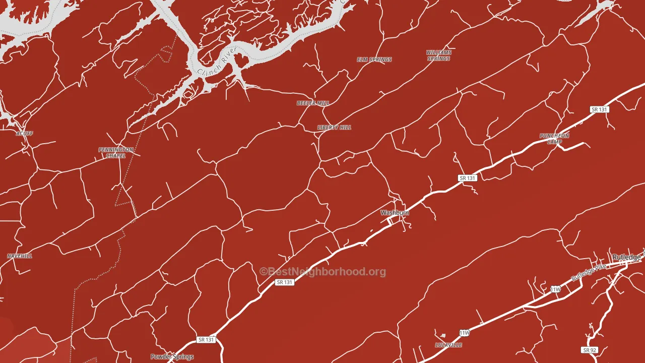 37888, TN block-group political-lean map