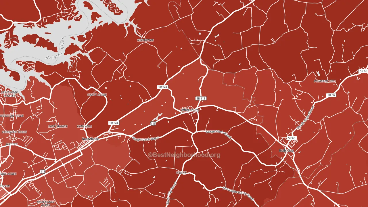 37891, TN block-group political-lean map