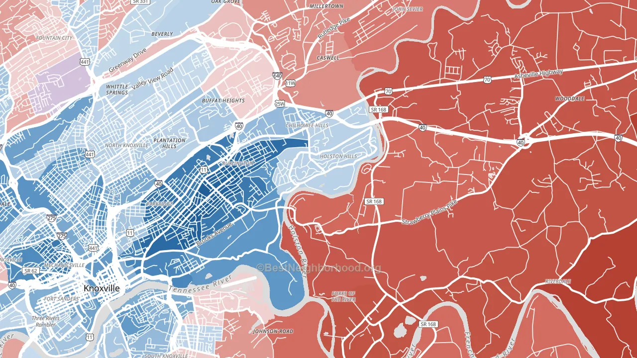 37914, TN block-group political-lean map