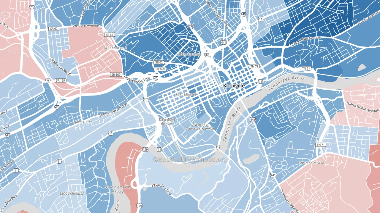 37916, TN block-group political-lean map