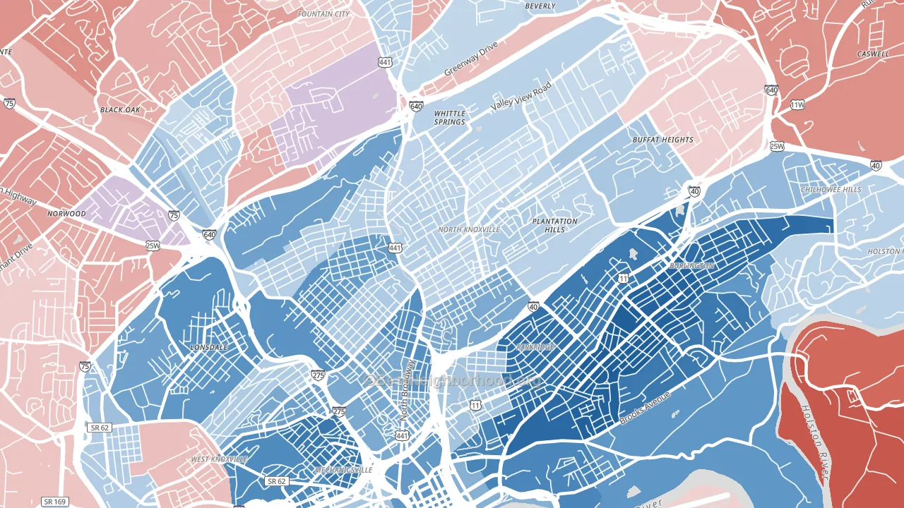 37917, TN block-group political-lean map