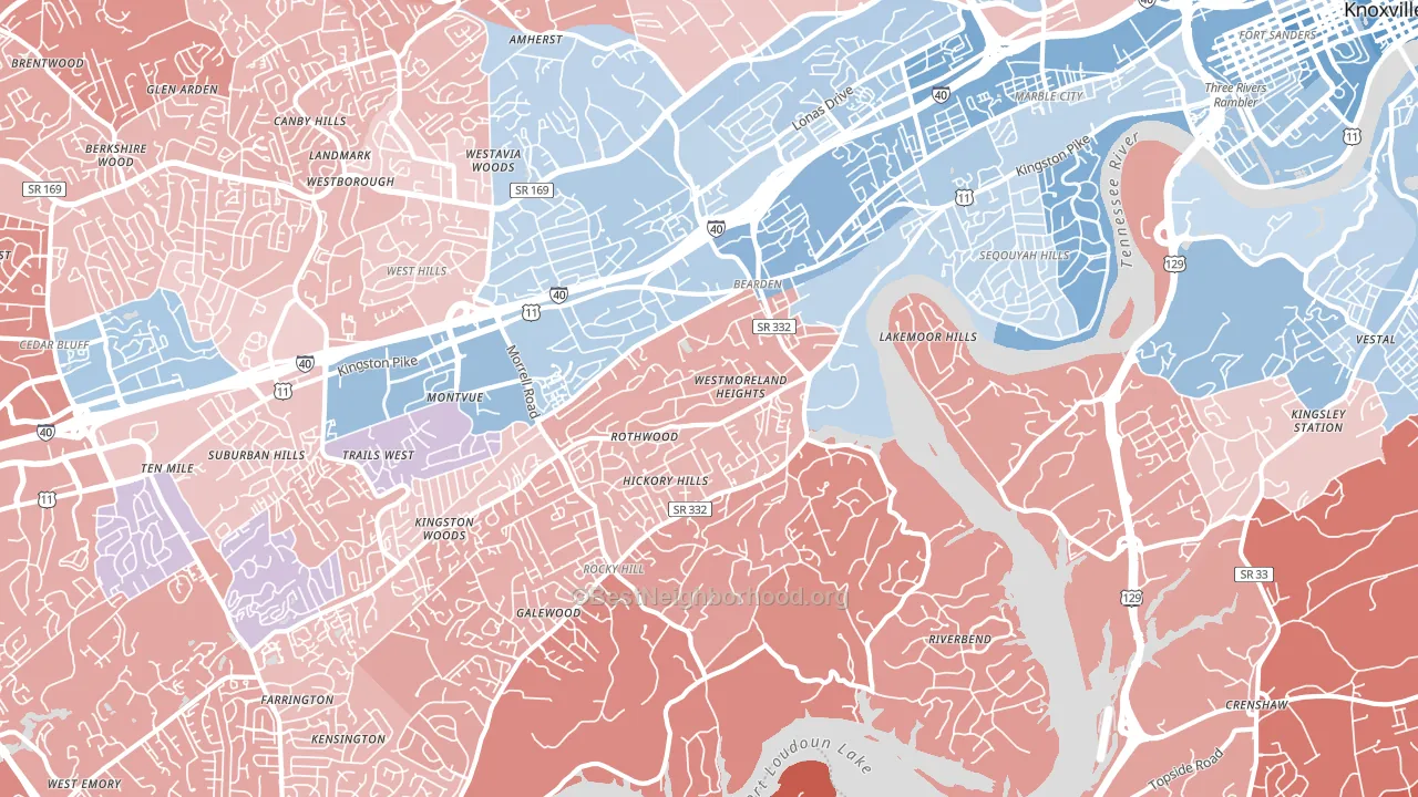37919, TN block-group political-lean map