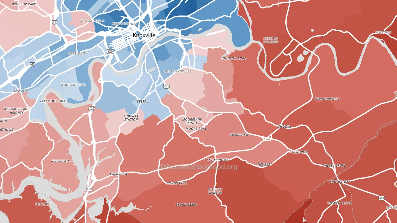 37920, TN block-group political-lean map