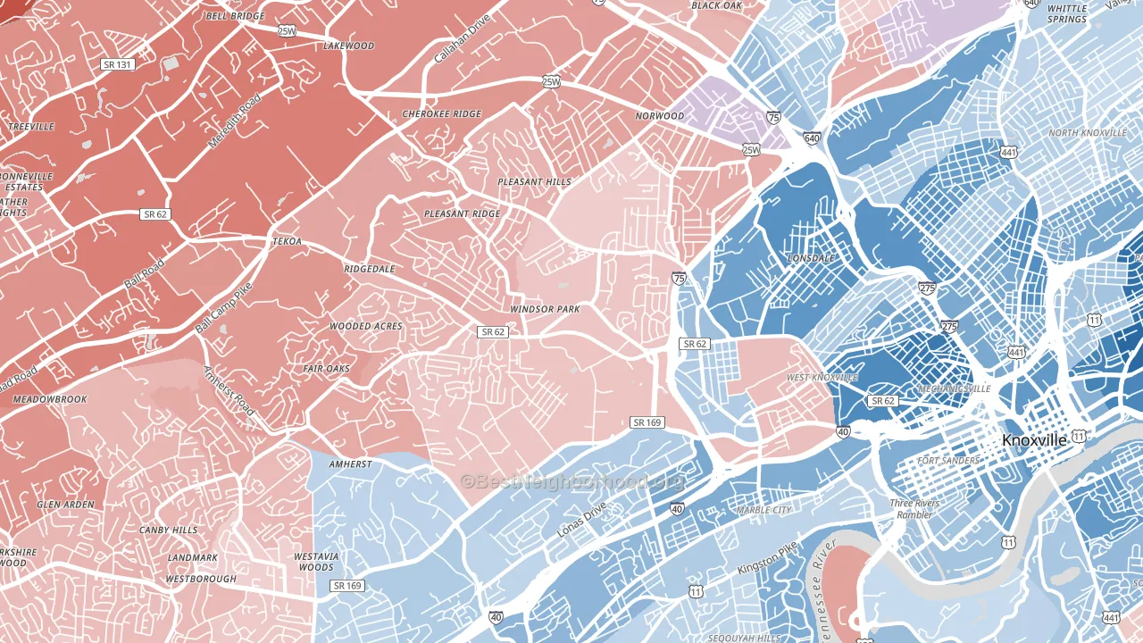 37921, TN block-group political-lean map