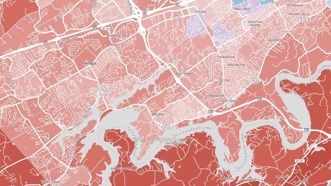 37922, TN block-group political-lean map