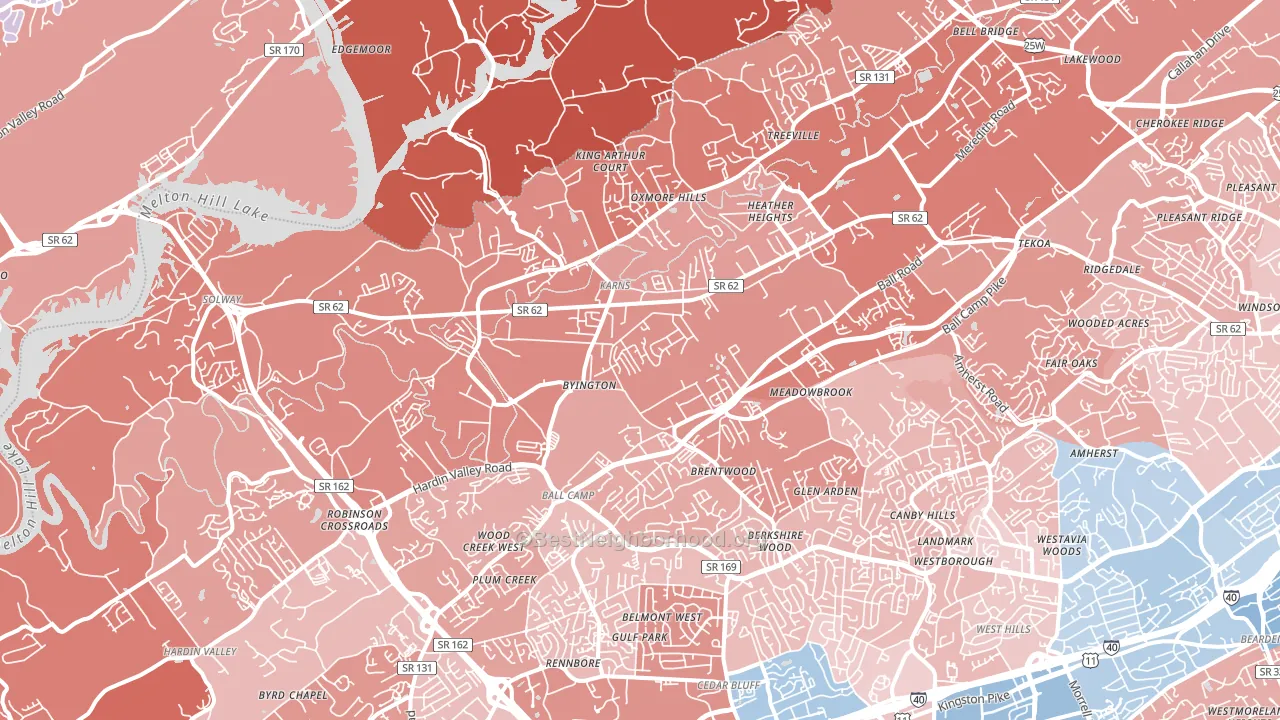 37931, TN block-group political-lean map