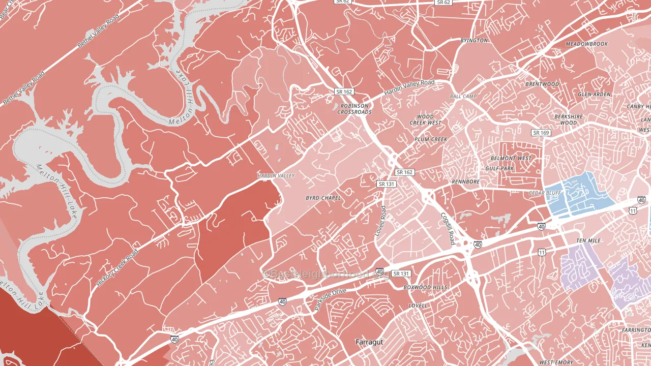 37932, TN block-group political-lean map