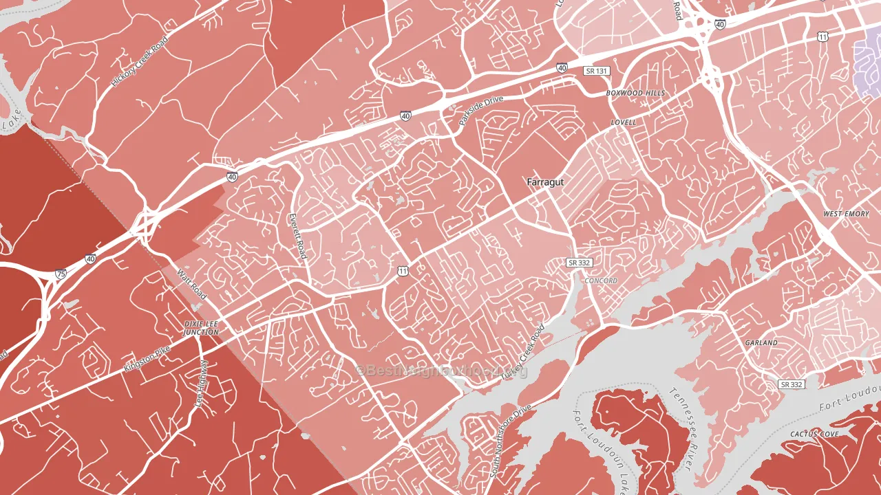 37934, TN block-group political-lean map