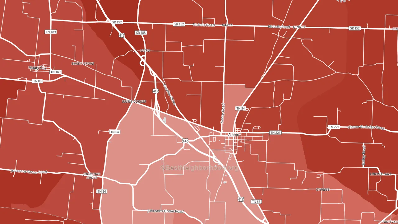 38001, TN block-group political-lean map