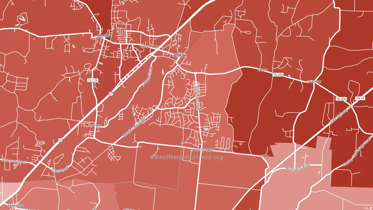 38004, TN block-group political-lean map
