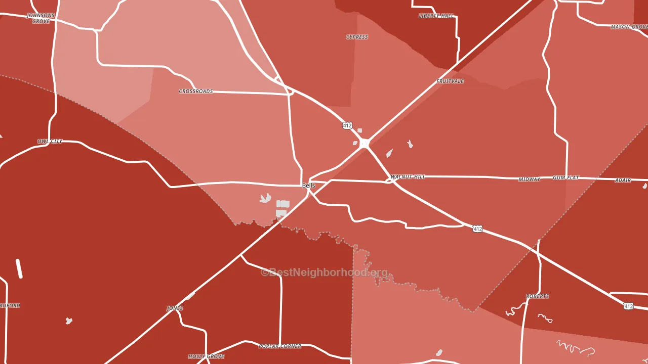 38006, TN block-group political-lean map