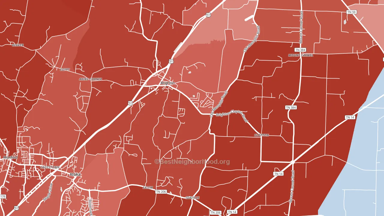 38011, TN block-group political-lean map