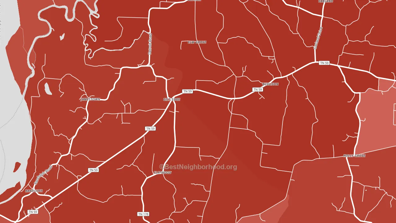 38015, TN block-group political-lean map