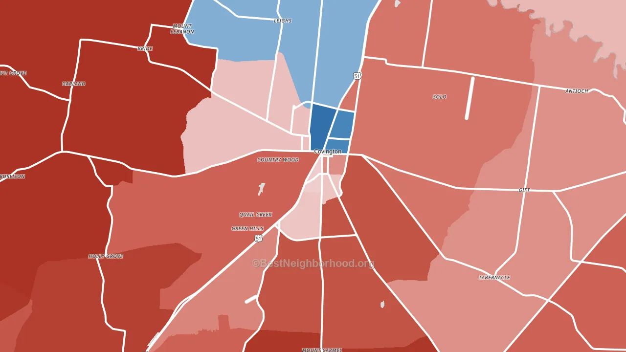 38019, TN block-group political-lean map