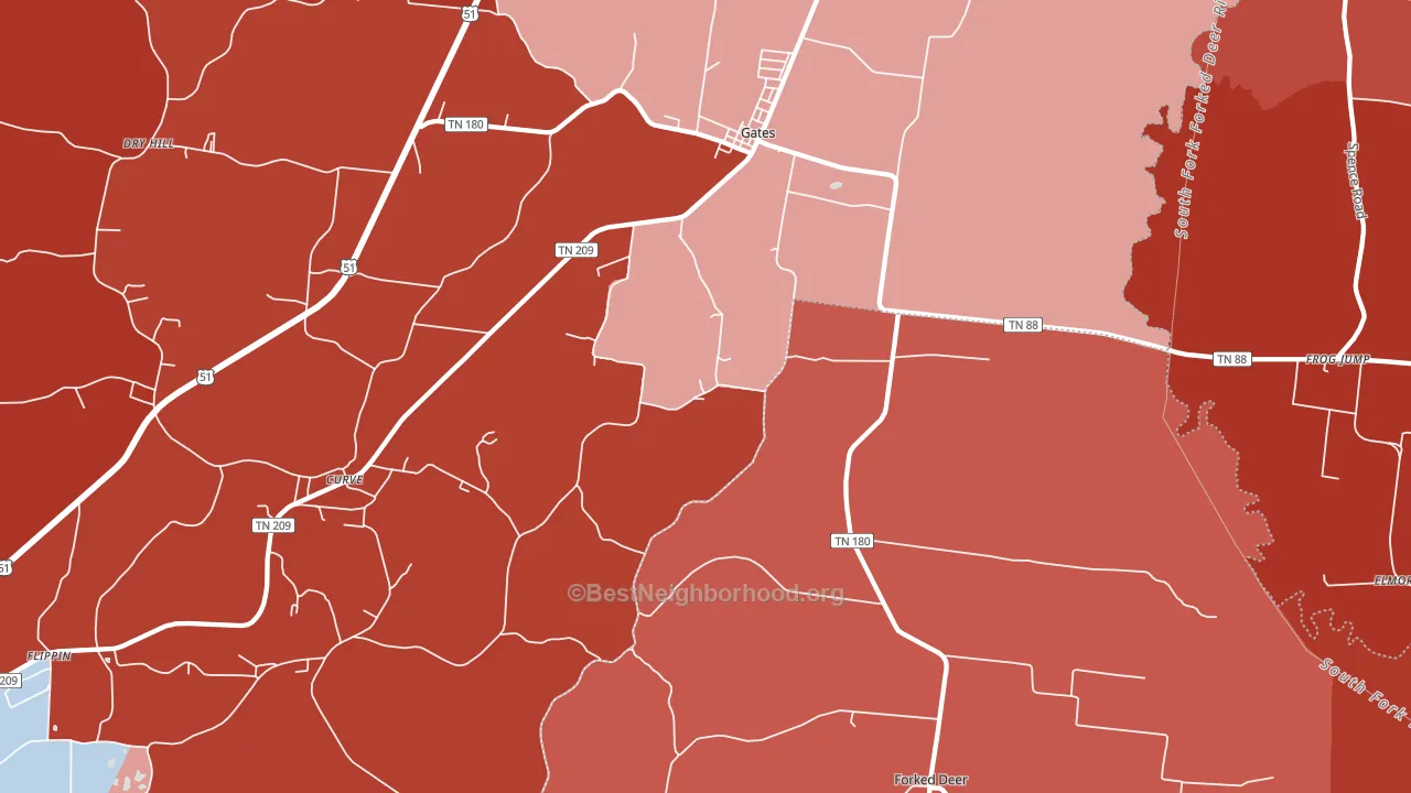38037, TN block-group political-lean map