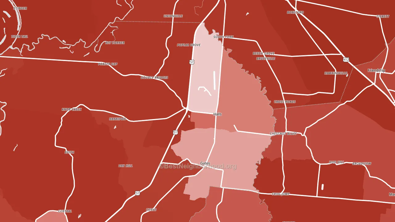 38040, TN block-group political-lean map
