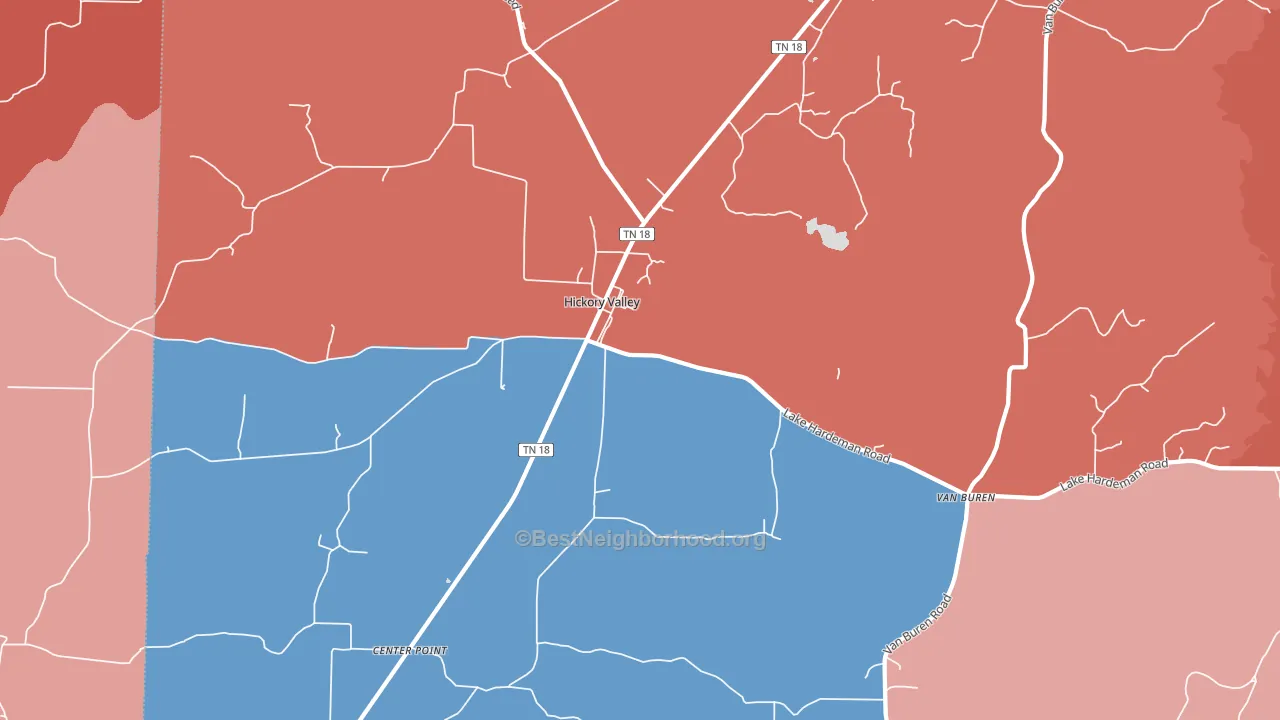 38042, TN block-group political-lean map